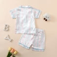 thumbnail image 6 of RUTAYY Children Girls Outfits Summer Short Sleeve Shirt and Shorts Comfy Home Wear Bow Print Casual Daily Wear Holiday Vibrant Clothing Sets, 6 of 9