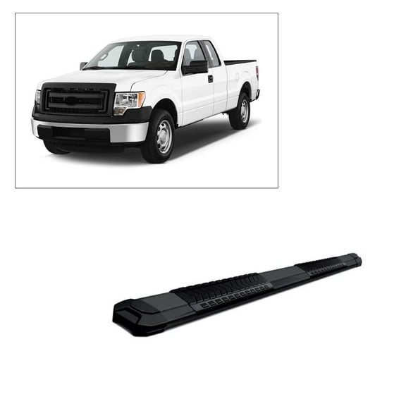 Black Horse Cutlass Running Boards Black Compatible with 2009-2014 Ford F-150-RN-FOF1SC-76-BK