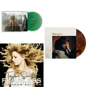 Taylor Swift - Evermore (Translucent Green Vinyl/2LP) & Fearless Platinum Edition & Midnights (X) (Mahogany Color LP Vinyl)