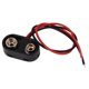 9V Battery Clip Connector - Hard Plastic T-Type Holder With 15cm Wires (Battery Not Included)