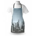 thumbnail image 3 of Digital Apron City Skyline with Futuristic Computer Art Effects and Dot Generic Illustration, Unisex Kitchen Bib Apron with Adjustable Neck for Cooking Baking Gardening, Baby Blue Black, by Ambesonne, 3 of 3