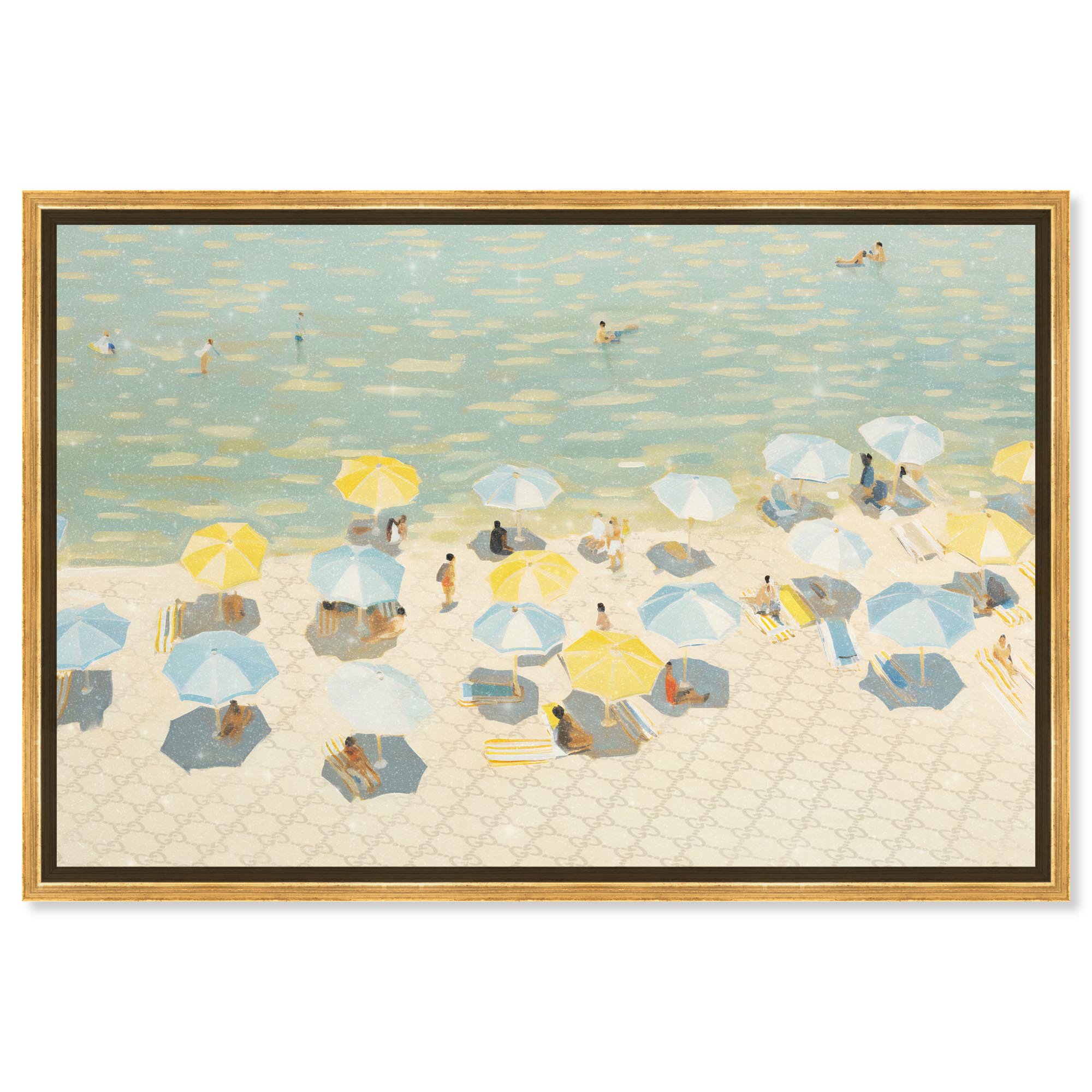 Relaxed Beach Vacay Canvas Glam Beach Wall Art by Art Remedy, Gold Frame, 54" x 36"