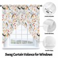 thumbnail image 2 of Swag Curtains Valances for Windows, Orange Fall Thanksgiving Short Kitchen Window Curtains Over Sink, Autumn Bird Leaf Floral Cafe Curtains Panel Set Of 2,Rod Pocket, 36 Inches Length White, 2 of 8