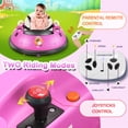 thumbnail image 4 of Farmdex 12 Vot Ride on Toys for Toddlers Ride on Bumper Car with Remote Control, Baby Bumper Car W/ 360 Degree Spin, LED Colorful Lights, Five-Point Seat Belt, Pink, 4 of 10