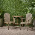 thumbnail image 3 of GDF Studio Perkins Outdoor Acacia Wood 3 Piece Adirondack Bistro Set with Half Round Table, Gray, 3 of 11