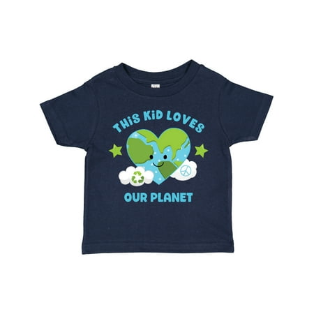 

Inktastic This Kid Loves Earth Gift Toddler Toddler Girl T-Shirt