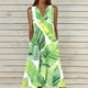 thumbnail image 1 of TaTaai Womens Summer Beach Maxi Dress Sleeveless V Neck Strap Design Casual Loose Fit Vacation Boho Style Long Sundress Gift, 1 of 5