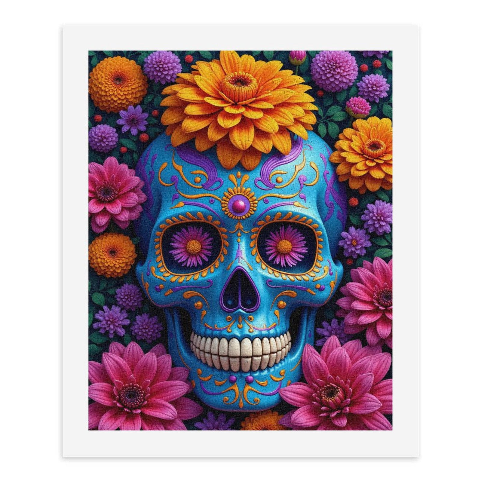 Paint By Numbers Kit for Adults Beginner - DIY Floral Skull Art With Vibrant Colors Canvas Painting Kits for Adults, Frameless Paint By Number for Adults for Home Wall Decor 16x20 Inch