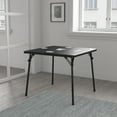 thumbnail image 3 of HBCY Creations Folding Card Table - Black Vinyl Tabletop - Black Metal Frame - Lightweight Design, 3 of 11