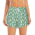 thumbnail image 2 of KLL SHIBA WITH FLORAL Pattern Shorts Women,Athletic Shorts High Waisted Running Shorts Pocket Sporty Short Gym Elastic Workout Shorts-X-Large, 2 of 7
