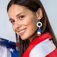 thumbnail image 2 of BNNG Trendy Tassel Drop Earrings Independence Day Earrings With Red White Blue Flag Creative Festival Memorabilia Accessories Rose Gold Drop Earrings, 2 of 4