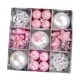 thumbnail image 5 of Juego de 35 bolas navideñas decorativas colgantes con lazos para Navidad Plata y rosa, 5 of 9