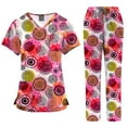 thumbnail image 6 of 2025 Women's Printed V Neck Medical Scrub Top Surgical Breathable Pharmacy Scrubs Uniforms Hospital Nurse Scrubs Sets, 6 of 10