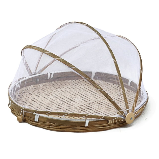 Canasta De Carpas De Comida Cesta Redonda De Picnic Cubierta De Comida Al Aire Libre Con Cubierta De Gasa De Malla Para Verduras Frutas De Pan En Casa Almacenamiento De