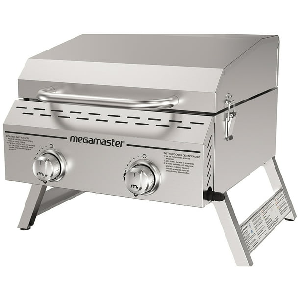 Megamaster Stainless Steel 2Burner Flat Top Propane Gas Grill