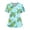 Sky Blue, variant on Delconic Womens Nurse Scrub Top Hawaiian Print V Neck Short Sleeve Tunic with Pockets Side Slits Medical Work Uniform Shirt Army Green L