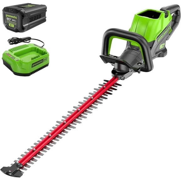 Greenworks 80V 26" Brushless Hedge Trimmer, 2.0Ah Battery and 2A Charger