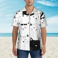 thumbnail image 4 of Kll Men'S Hawaiian Shirt Short Sleeve Button Down Beach Shirts-Doodle Cute Cat, 4 of 8