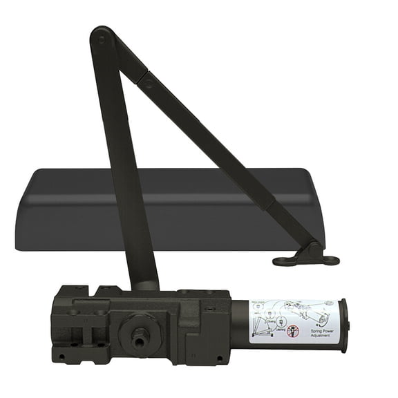 CRL PR90DU Dark Bronze Adjustable Spring Power Size 1 to 6 Cast Iron Surface Mount Door Closer