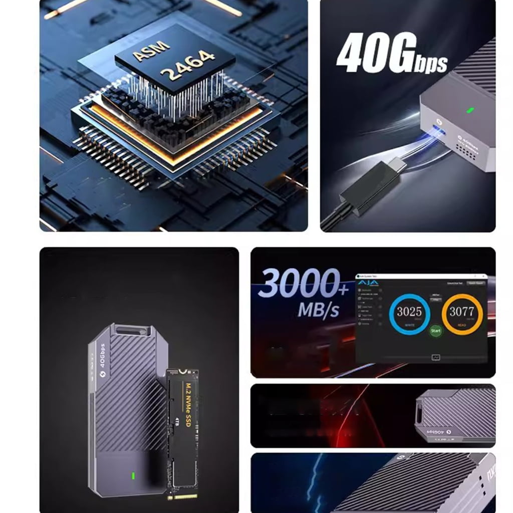 Zeiwohndc 40Gbps M.2 NVMe SSD Enclosure,PCIe to USB-C External Hard Drive Enclosure
