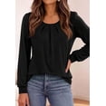 thumbnail image 6 of PRETTYGARDEN Womens Long Puff Sleeve Tops Crew Neck Blouse | Pleated Front, Loose Fit Soft, Business Casual Work Shirts, Dressy Daily Wear, School Travel Outfits, Fall Winter Clothing, 6 of 9