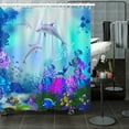 thumbnail image 6 of Print Shower Curtain, Waterproof Printed Polyester Cloth Shower Curtain for Bathroom with Hooks, 6 of 9