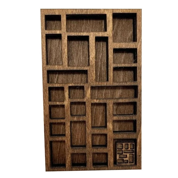 Hariumiu Vintage Style Drawer Display Wooden Vintage Miniature Jewelry Holder Multi-compartment Trinket Shelf for Dollhouse Ornaments Collectibles
