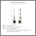 thumbnail image 4 of Gem Stone King 925 Silver and 10K Yellow Gold Dangle Earrings Cushion Onyx Half Moon Moissanite (1.56 Carat Cttw), 4 of 4