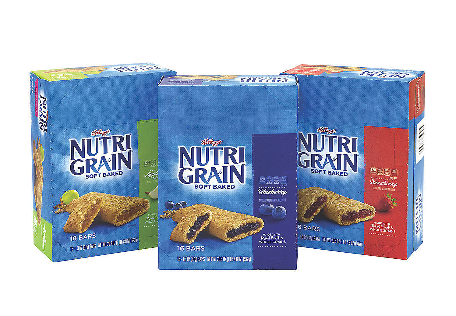 NUTRI-GRAIN Soft Baked Breakfast Bars Variety, 1.3 oz, 48 Count