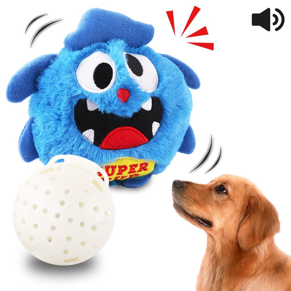 Petbobi Interactive Dog Toys Ball Self Moving Rolling Balls Plush Dog Toys  for Small and Medium Dogs, Mohican Bobby