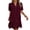 Wine, variant on Bosfbaoi Dresses for Women Collared V Neck Short Sleeve Button Down Ruffle Hem Midi Shirt Dress