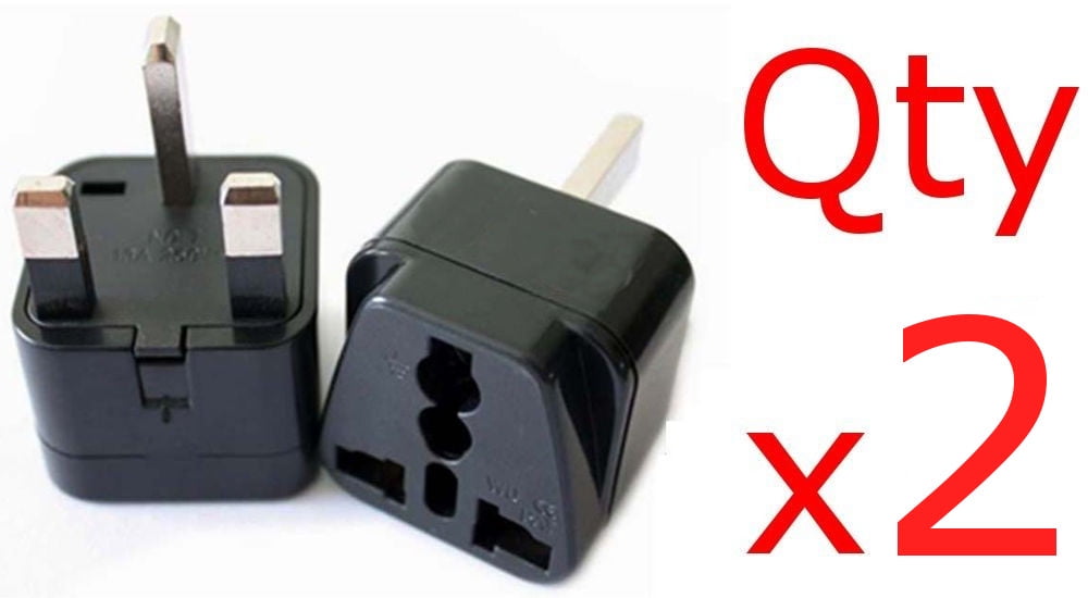 2Pcs Quality US EU EUR Socket To UK Plug Travel Power Adapter Charger Connector 