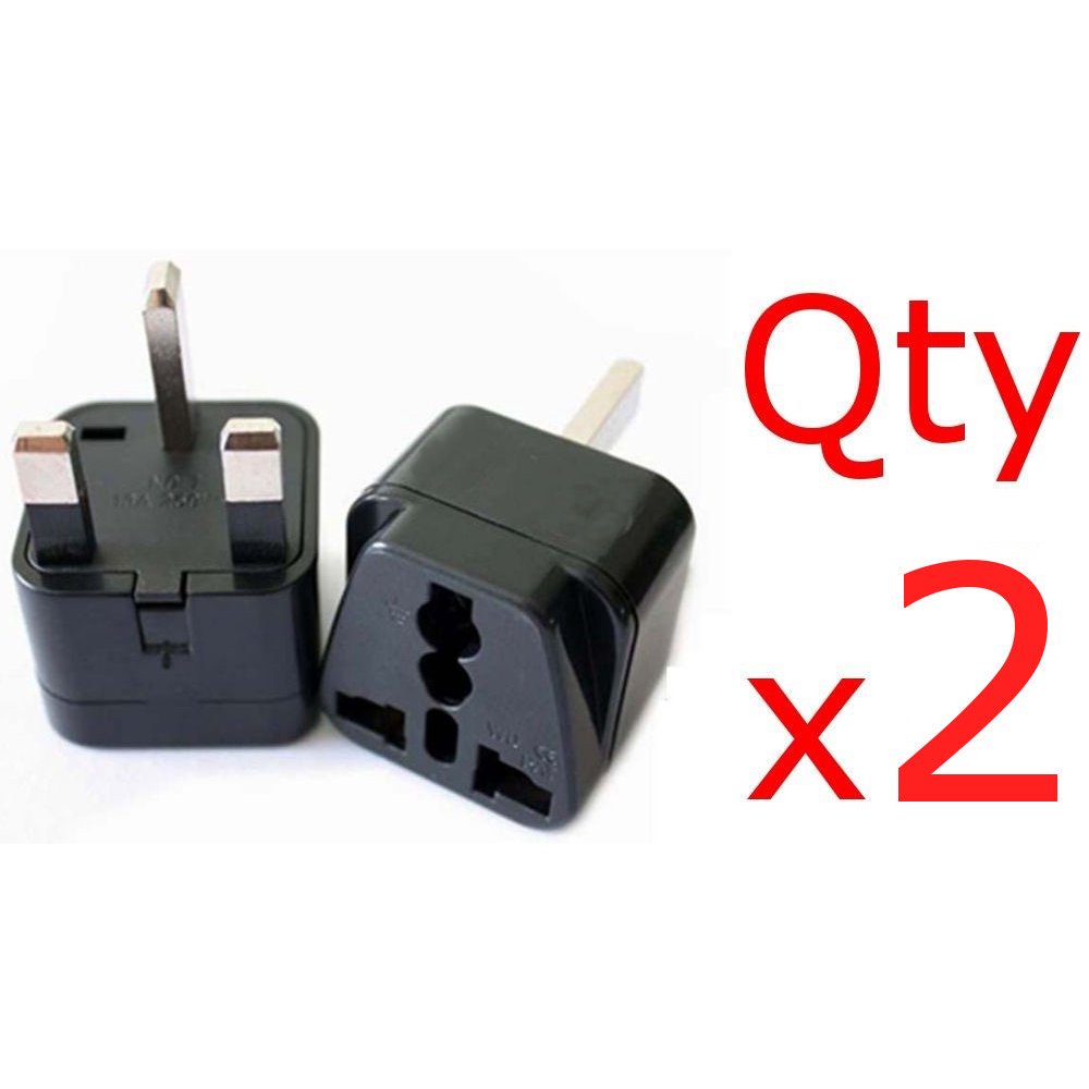 2pc American European To UK British Travel Charger Adapter Plug Outlet