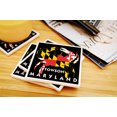 thumbnail image 3 of Towson, Maryland, Crab Flag (Black with White Text) (Absorbent Ceramic Coasters Set of 4 Matching Images, Cork Back, Kitchen Table Decor), 3 of 3