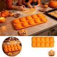 thumbnail image 2 of Halloween Themed Silicone Baking Molds, Pumpkin Shapes Non-Stick Flexible Mould, DIY Kitchen Tool for Chocolate, Candy, Ice Cubes, Jelly and Halloween Party Dessert Making, 2 of 6