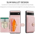 thumbnail image 2 of Case for Google Pixel 6A 2022, Detachable Magnetic Wallet Credit Card Cash Slot Case Cover Support Wireless Charging Functional Kickstand Compatible with Google Pixel 6A 2022 (Pink), 2 of 14