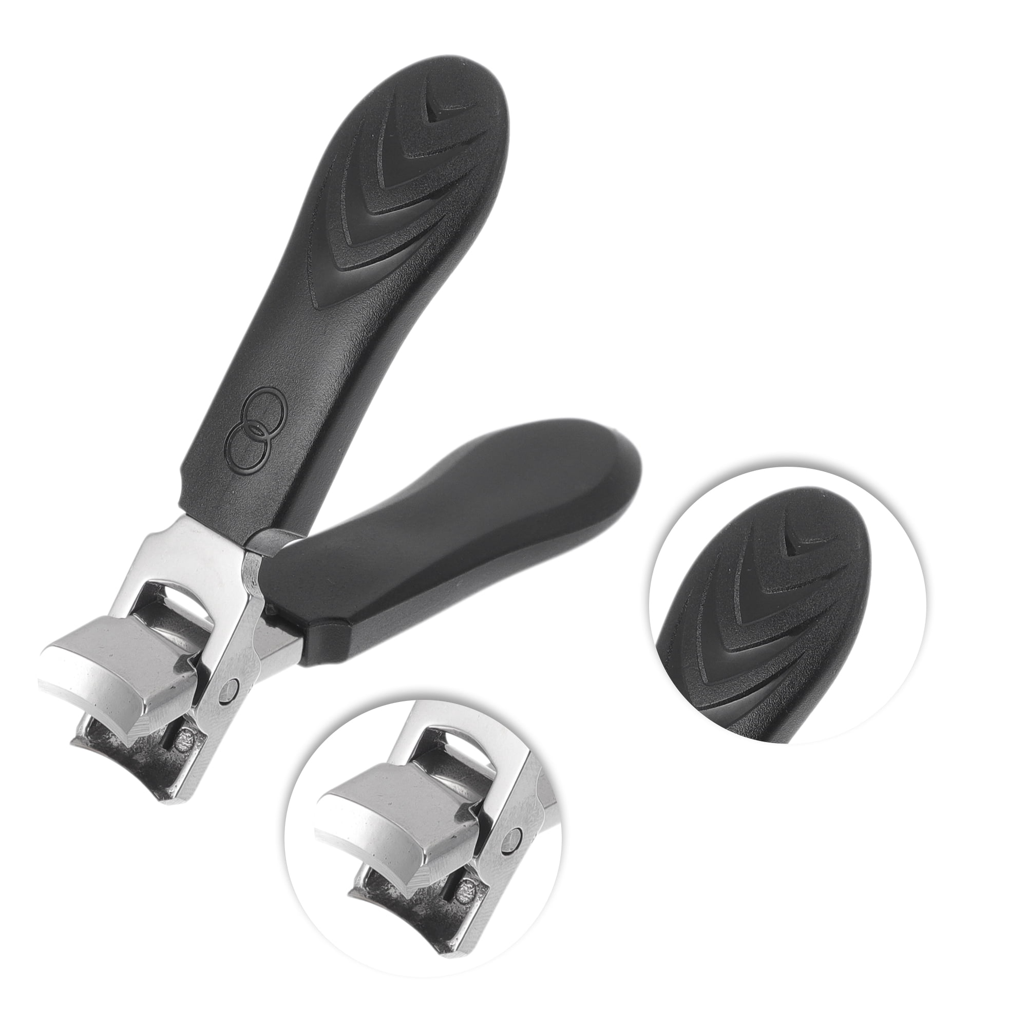 Unique Bargains 1pc Carbon Steel and Plastic Anti-splash Nail Clippers 3.43"x 0.63" Black