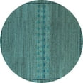 thumbnail image 1 of Ahgly Company Indoor Round Abstract Light Blue Modern Area Rugs, 7' Round, 1 of 4