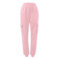 thumbnail image 3 of felwors Womens Cargo Sweatpants 2025 Fall Fashion Baggy Comfy Casual Oversized Fleece Joggers with Pockets Y2k Clothes Pink, M, 3 of 3