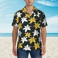 thumbnail image 5 of Uemuo Lilies Flowers Printed Regular Fit Short Sleeve Casual Hawaiian Shirt for Men,Aloha shirt,Tropical shirt,Floral print shirt,Vacation Beach shirt-XX-Large, 5 of 9
