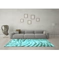 thumbnail image 3 of Ahgly Company Indoor Square Abstract Light Blue Modern Area Rugs, 7' Square, 3 of 4