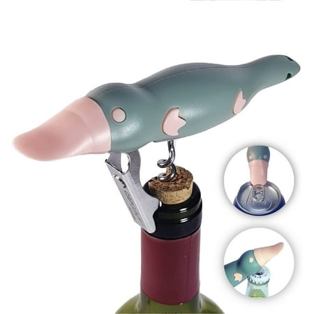 

Wine Bottle Opener. Unique Platypus Opener for Waiters. Bartenders and Homes (Grey)