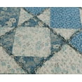thumbnail image 3 of Cozy Line  Home Fashions Blue Monique Toile Floral Patchwork 3-piece Reversible Cotton Quilt Bedding Set Queen, 3 of 3