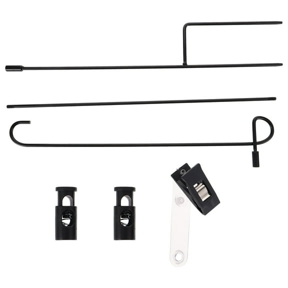 WEAVILUX Black Garden Flag Holder Metal Stand for Front Door Yard Lawn Outdoor Decoration