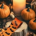 thumbnail image 2 of Halloween Wired Edge Ribbon, 5 Yard Bat Spider Web Ghost Dots Printed Ribbons Wrapping Ribbon for Halloween Party Decoration Wreath DIY Craft, 2.5inch wide, 2 of 5