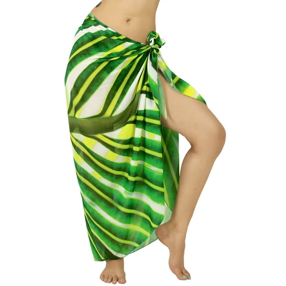 LA LEELA Women's Bikini Cover ups Swimsuit Beach Sarong One Size Forest, Leaves