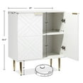 thumbnail image 3 of Yeshouse Armario de almacenamiento moderno con puertas con relieve, aparador blanco con estante para recibidor, sala de estar o cocina, 3 of 8