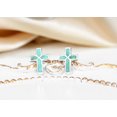 thumbnail image 2 of Stylishly Elegant Simulated Turquoise Inlaid Sterling Silver Cross Earrings, 2 of 5