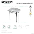 thumbnail image 4 of Kingston Brass KMS36228M386 Wesselman 36" Carrara Marble Console Sink with Stainless Steel Legs (8-Inch, 3-Hole), Carrara Marble White/Polished Nickel, 4 of 4