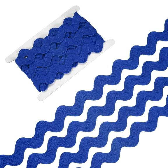 Rick Rack Trim, 5 Yard 20mm / 0.8 Inch Wave Bending Fringe Trimming Ribbon [Blue]